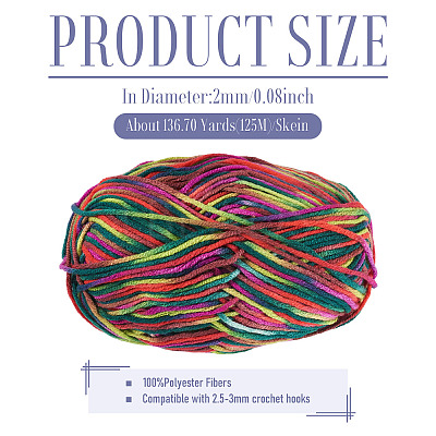 Light Gradient Segment Dyed Polyester Yarn DIY-TADJ0002-005L-1