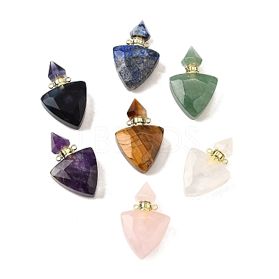Natural Mixed Stone Perfume Bottle Pendants G-L623-10G-1