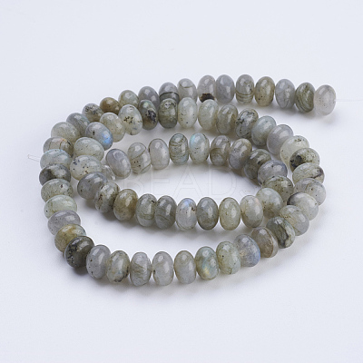 Natural Labradorite Beads Strands G-P354-01-8x5mm-1