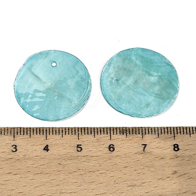 Spray Painted Natural Capiz Shell Pendants SHEL-C010-12C-1