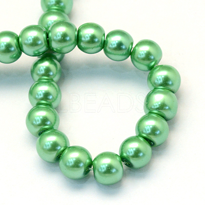 Baking Paint Pearlized Glass Pearl Round Bead Strands HY-Q003-6mm-69-1