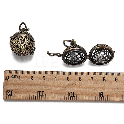 Brass Hollow Round Cage Pendants LS-KK-L079-02-NR-1