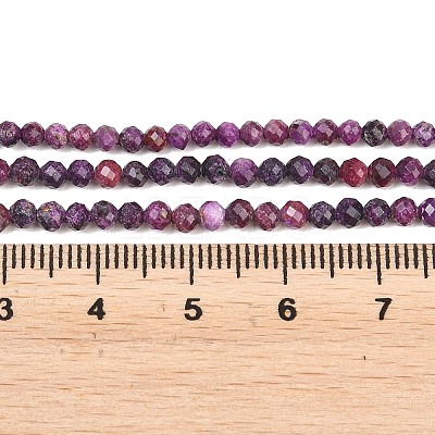Heated Natural Sugilite Beads Strands G-B193-B02-3mm-1