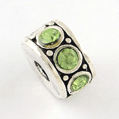 Brass Rhinestone European Clasps KK-N291-01AS-05-1