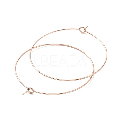 Ion Plating(IP) 316L Surgical Stainless Steel Hoop Earring Findings STAS-D164-06RG-1