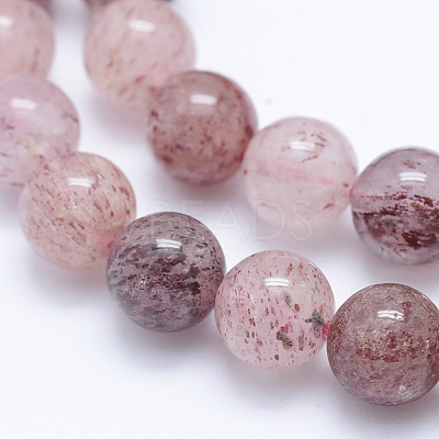Natural Strawberry Quartz Beads Strands G-J373-16-10mm-1