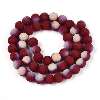 Frosted Opaque Glass Beads Strands LS-GLAA-T032-P8mm-MBB05-1