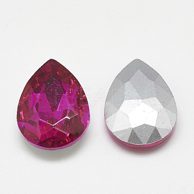 Pointed Back Glass Rhinestone Cabochons RGLA-T081-10x14mm-09-1