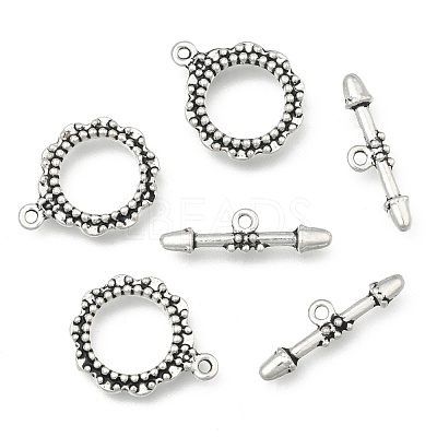 Tibetan Style Ring Toggle Clasps X-LF1496Y-1