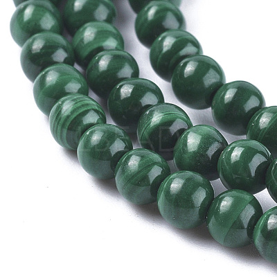 Natural Malachite Bead Strands G-O152-47-4mm-1