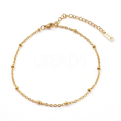 304 Stainless Steel Satellite Chain Anklets X-AJEW-AN00393-1