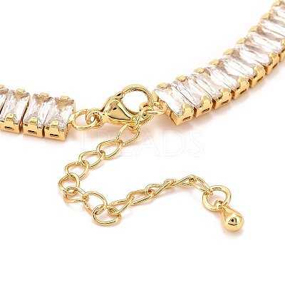 Brass Micro Pave Cubic Zirconia Link Chain Necklaces BJEW-F416-06G-1