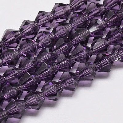 Imitate Austrian Crystal Bicone Glass Beads Strands GLAA-F029-3x3mm-04-1