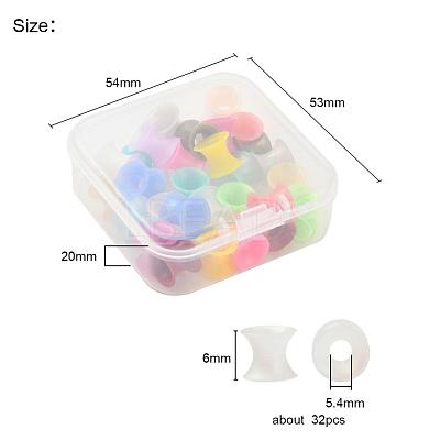 32Pcs 16 Colors Silicone Thin Ear Gauges Flesh Tunnels Plugs FIND-YW0001-16A-1