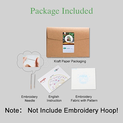 Flower Pattern DIY Embroidery Starter Kits DIY-P077-101-1