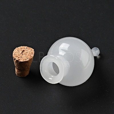 Teardrop Glass Cork Bottles Ornament LS-AJEW-A039-01E-1