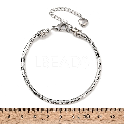 Tarnish Resistant 304 Stainless Steel European Round Snake Chains Bracelets X-STAS-J015-05-1