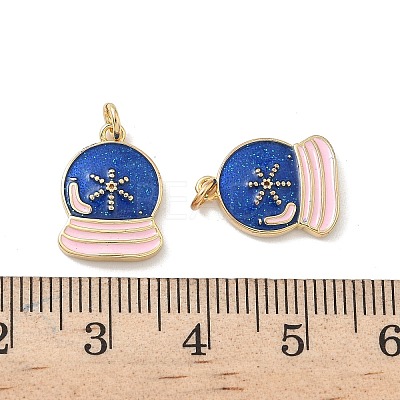 Brass Enamel Charms KK-P325-27G-1