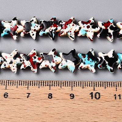 Spray Painted Synthetic Turquoise Beads Strands UNKW-T001-11G-1
