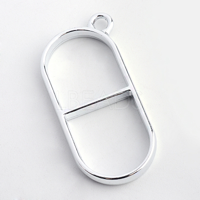Rack Plating Alloy Open Back Bezel Pendants PALLOY-S047-33D-FF-1
