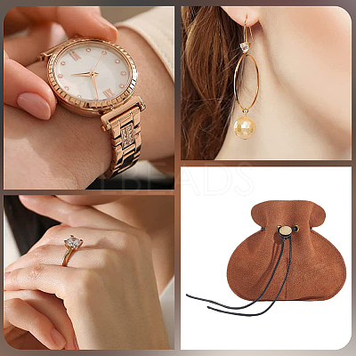 1Pc Cowhide Leather Jewelry Storage Pouches PAAG-CL0001-01-1