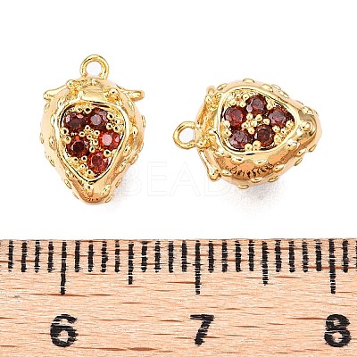 Brass Micro Pave Clear Cubic Zirconia Charms KK-T073-28G-1