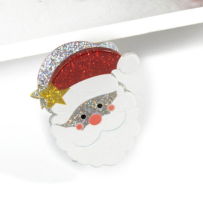 Christmas Glitter Acrylic Claw Hair Clips PW-WG53E0C-08-1