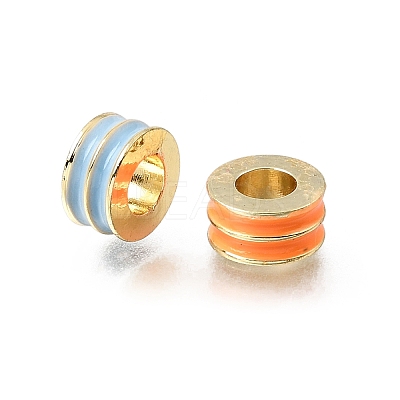 Brass Enamel European Beads KK-Z163-03G-1