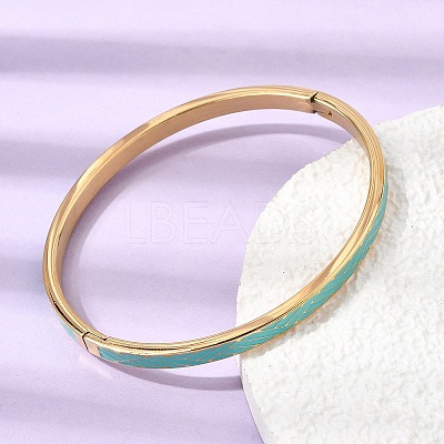 304 Stainless Steel Enamel Hinged Cuff Bangles for Women SA-CBAC920-15G-01G-1