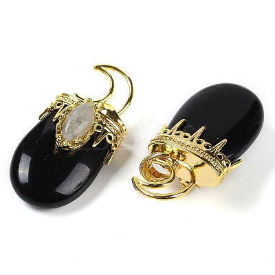 Natural Obsidian Pendants G-L524-17G-01-1