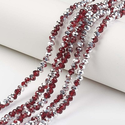 Electroplate Transparent Glass Beads Strands EGLA-A034-T2mm-M02-1