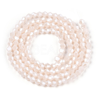 Opaque Solid Color Electroplate Glass Beads Strands EGLA-A039-P2mm-A06-1