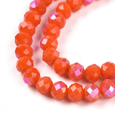 Electroplate Opaque Solid Color Glass Beads Strands X-EGLA-A044-P6mm-L03-1-1