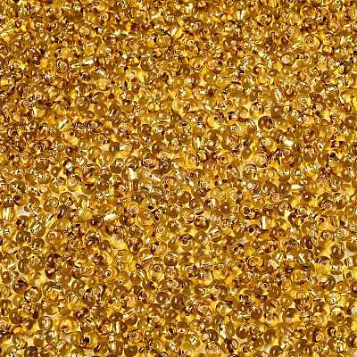 6/0 Baking Paint Transparent Fringe Glass Seed Beads SEED-N006-06C-1