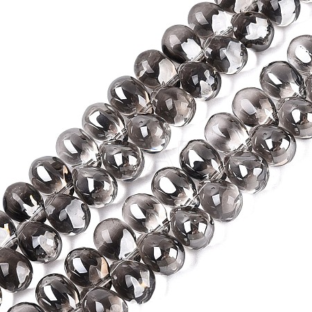 Electroplate Baking Paint Transparent Glass Beads Strands GL-N005-02A-C02-1