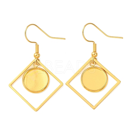 304 Stainless Steel Earring Cabochon Settings STAS-D267-01B-G-1