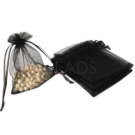 100Pcs Rectangle Organza DIY Craft Drawstring Bags PW-WG69155-13-1