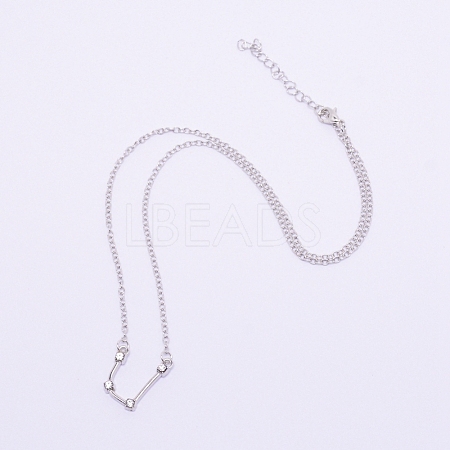 Alloy Rhinestone Pendants Necklaces NJEW-WH0007-02A-1