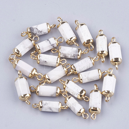 Electroplate Natural Howlite Links connectors X-G-S344-01L-1