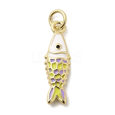 Brass Enamel Pendants X1-KK-A266-39G-01-1