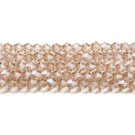 Transparent Electroplate Glass Beads Strands GLAA-F029-4mm-C12-1