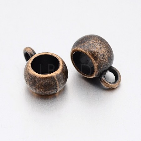 Tibetan Style Alloy Tube Bails TIBEP-LFH251Y-R-FF-1