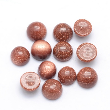 Synthetic Goldstone Cabochons G-P393-R24-6mm-1