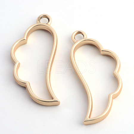 Rack Plating Alloy Wing Open Back Bezel Pendants X-PALLOY-S047-27C-FF-1