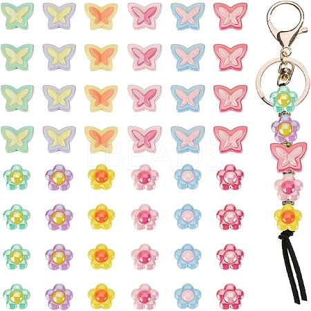 48Pcs 12 Styles Plating Acrylic Beads OACR-AR0001-27-1