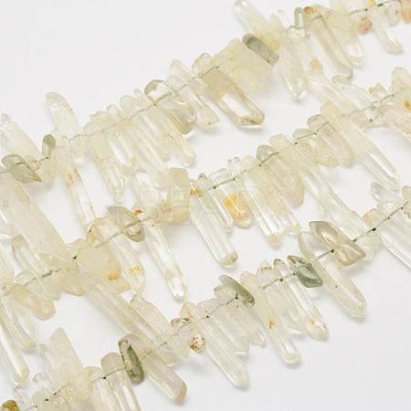 Natural Green Smoky Quartz Beads Strands G-K202-03-1