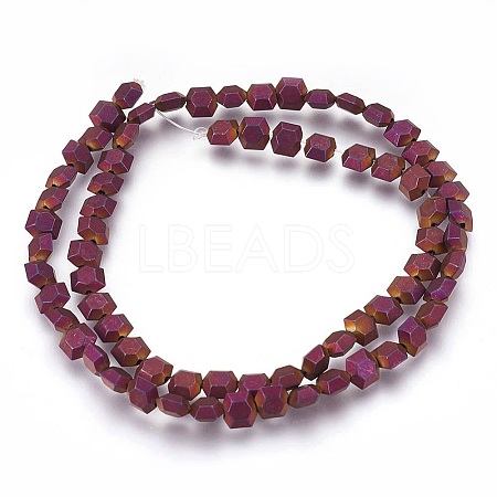 Electroplated Non-magnetic Synthetic Hematite Beads Strands G-P392-I03-1
