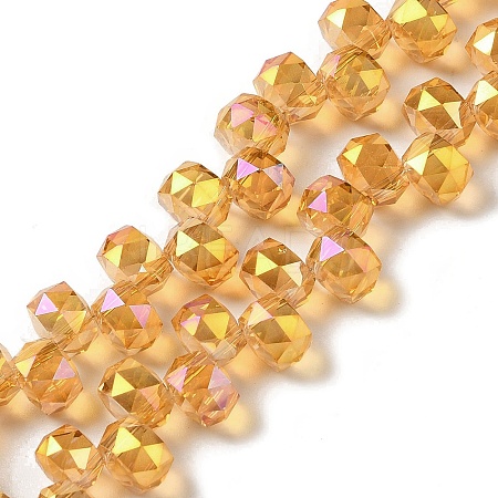 Full Rainbow Plated Electroplate Beads Strands EGLA-H104-09A-FR02-1
