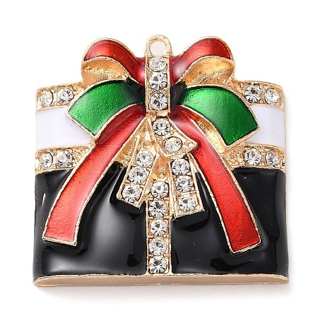 Christmas Zinc Alloy Rhinestone Pendnats PALLOY-K008-02C-KCG-1