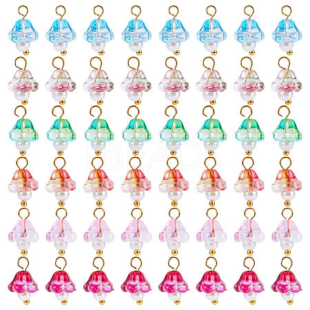 SUNNYCLUE 120Pcs 6 Colors Electroplate Glass Charms GLAA-SC0001-70-1